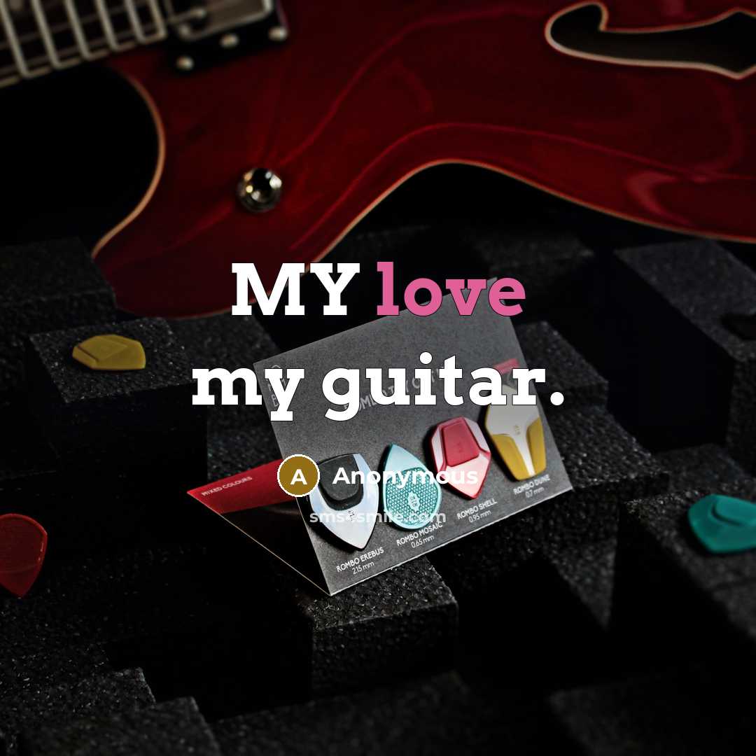 “MY love my guitar.” quote by Anonymous