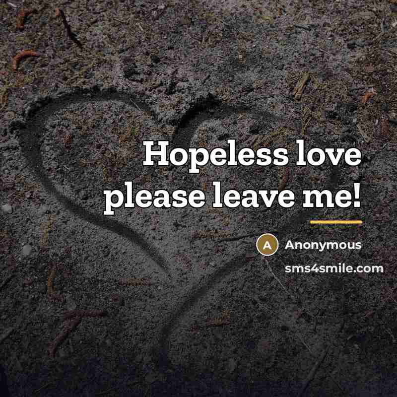 “Hopeless love please leave me!…” quote by Anonymous