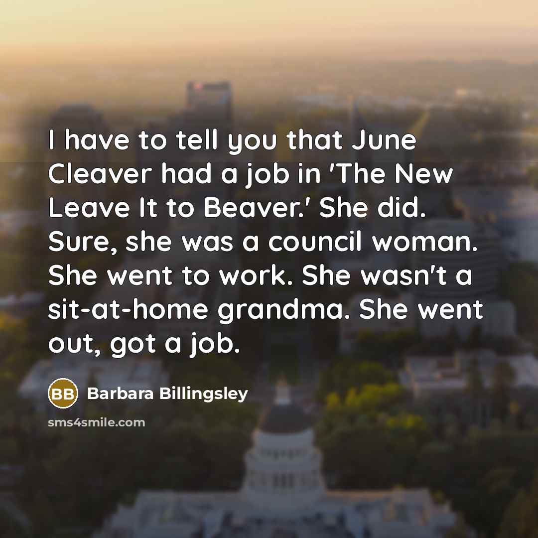 “I have to tell you that June Cleaver had a…” quote by Barbara Billingsley