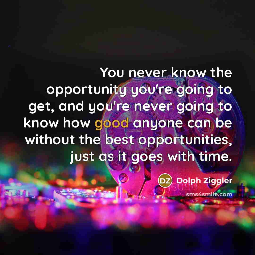 “You never know the opportunity you're going to get, and…” quote by Dolph Ziggler