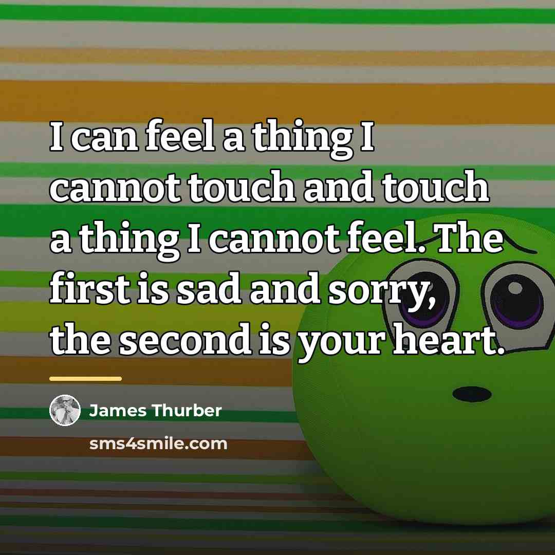 “I can feel a thing I cannot touch and touch…” quote by James Thurber
