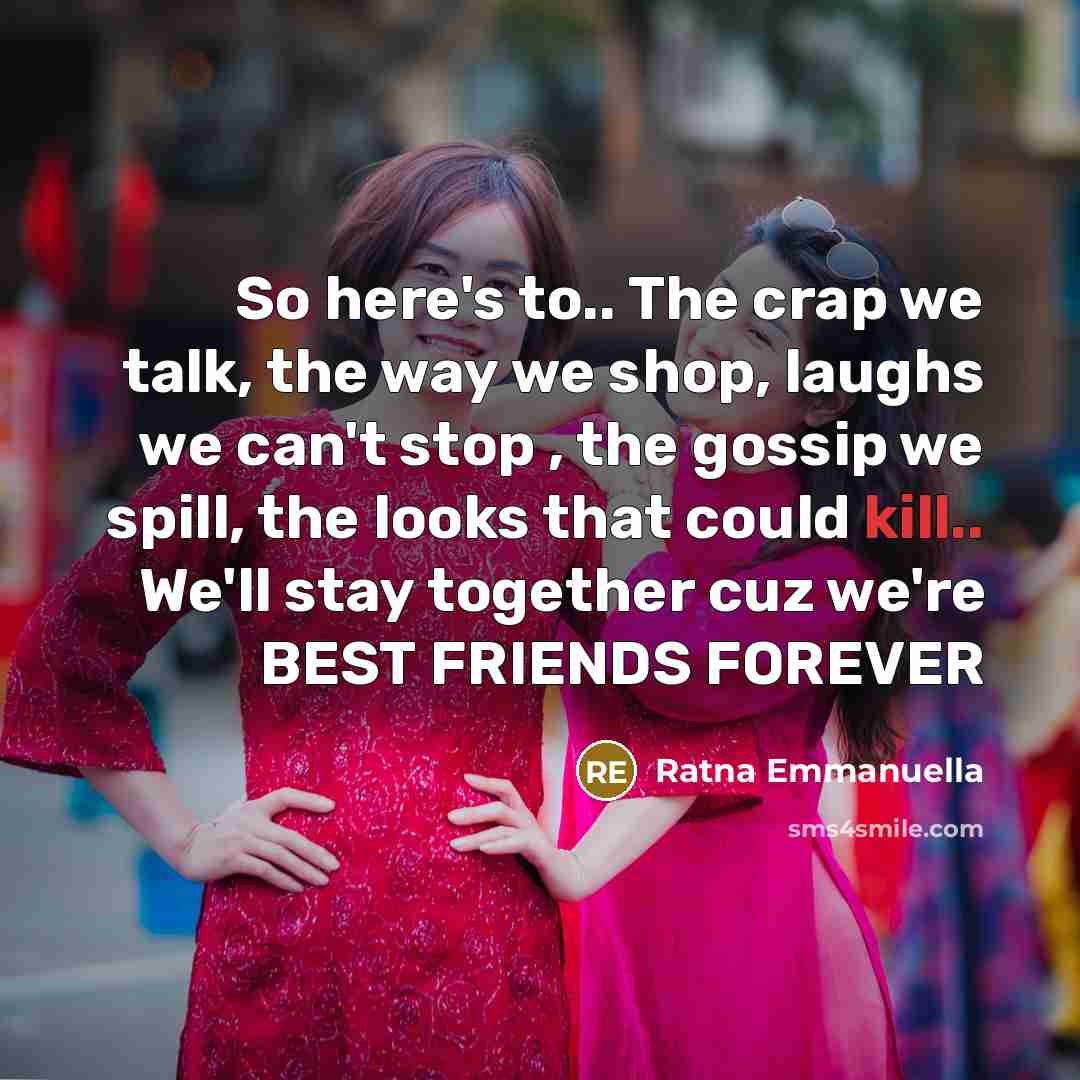 “So here's to.. The crap we talk, the way we…” quote by Ratna Emmanuella
