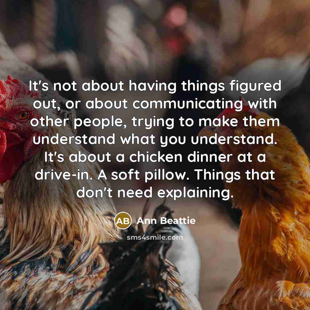 “It's not about having things figured out, or about communicating…” quote by Ann Beattie