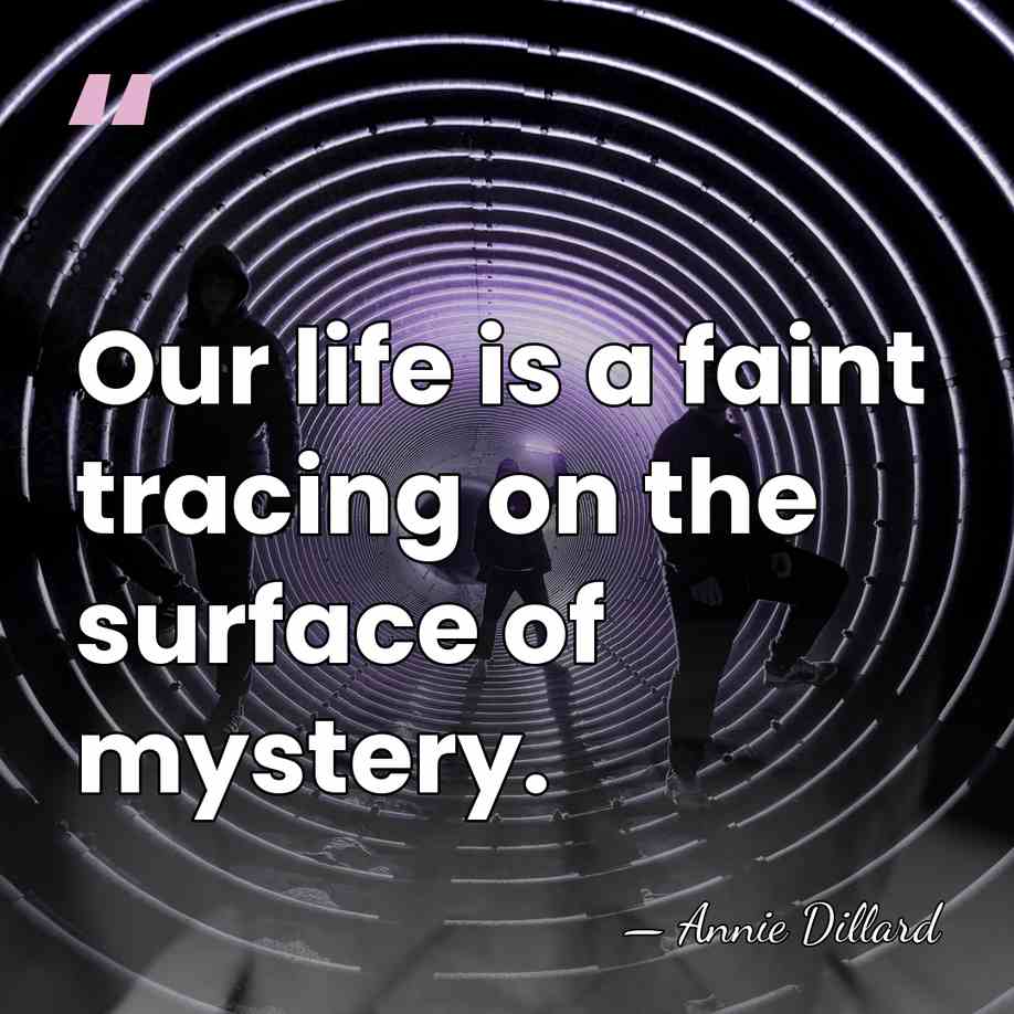 Our life is a faint tracing on the surface of mystery. - Annie Dillard