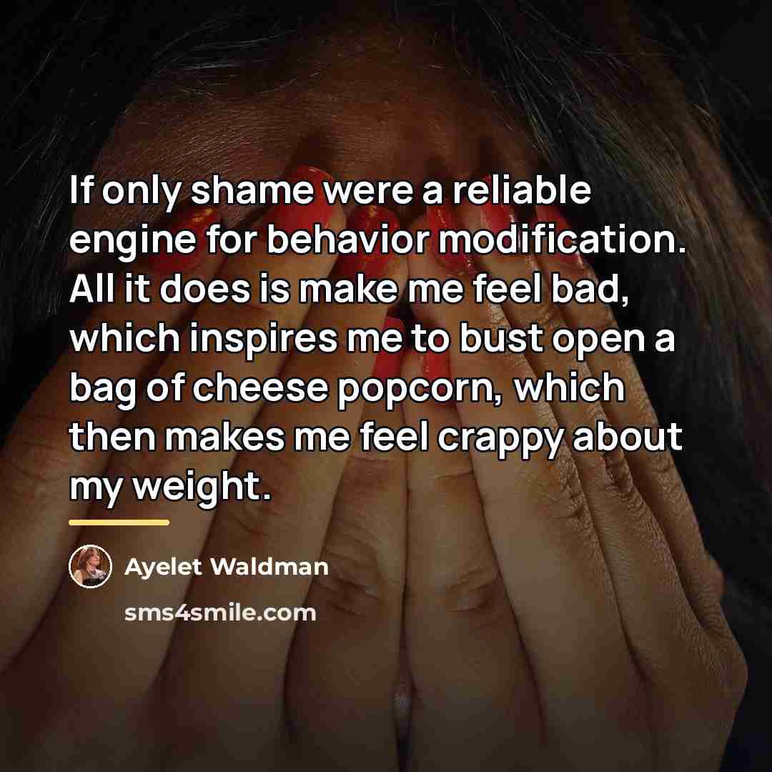 “If only shame were a reliable engine for behavior modification.…” quote by Ayelet Waldman