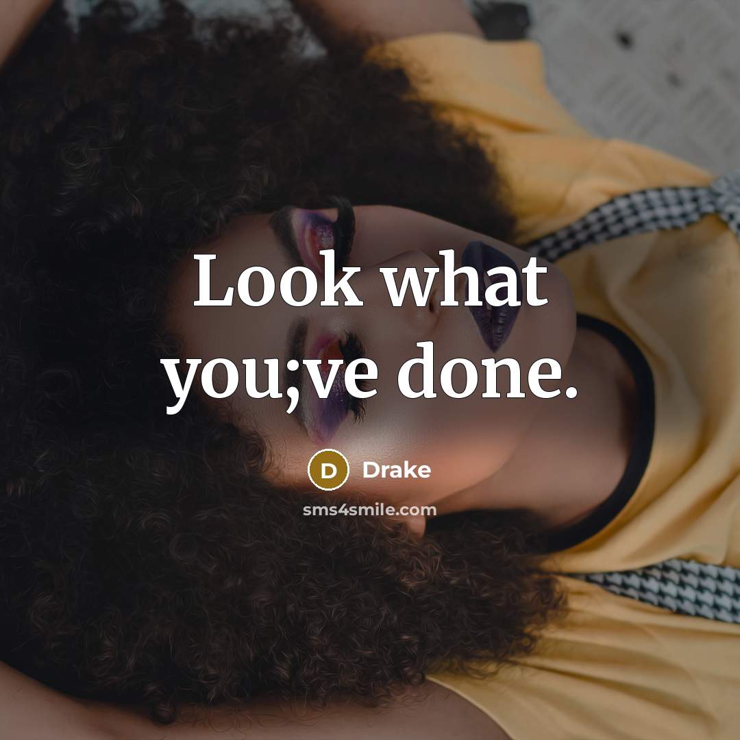 “Look what you;ve done.” quote by Drake