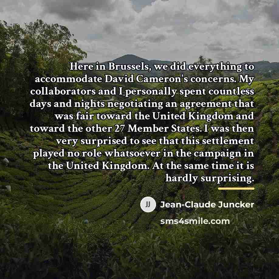 “Here in Brussels, we did everything to accommodate David Cameron's…” quote by Jean-Claude Juncker