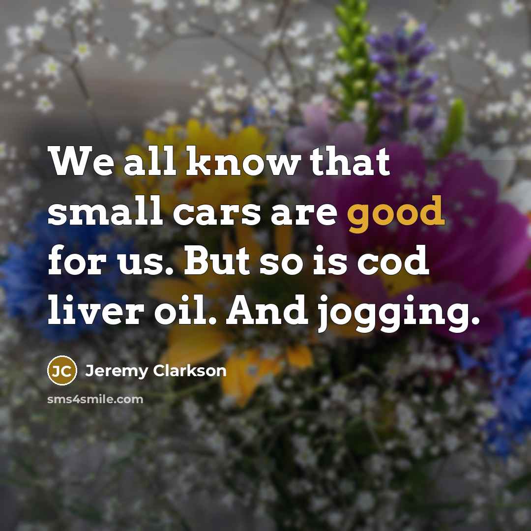 “We all know that small cars are good for us.…” quote by Jeremy Clarkson