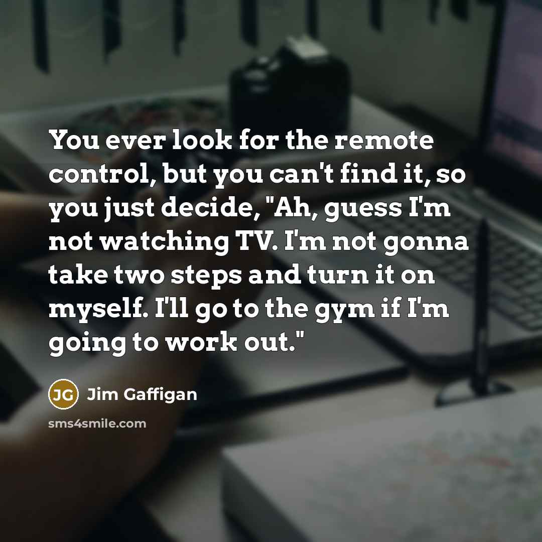 “You ever look for the remote control, but you can't…” quote by Jim Gaffigan