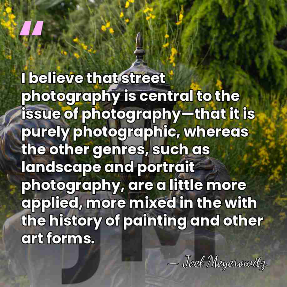 I believe that street photography is central to the issue of photography—that&hellip; - Joel Meyerowitz