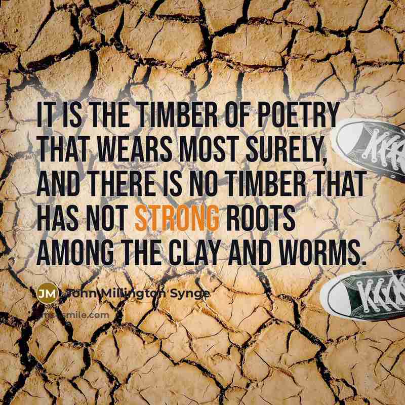 “It is the timber of poetry that wears most surely,…” quote by John Millington Synge