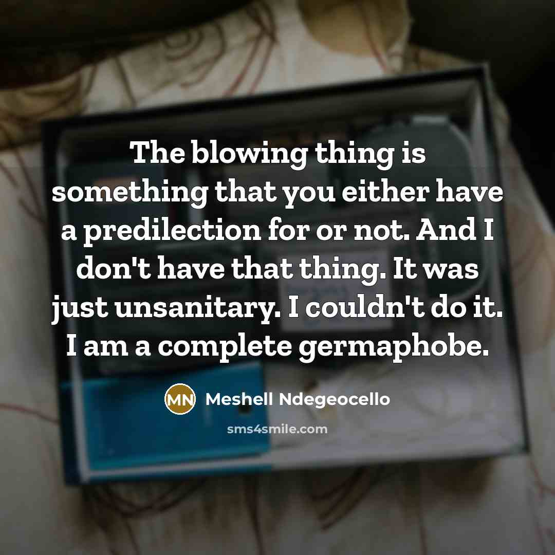“The blowing thing is something that you either have a…” quote by Meshell Ndegeocello