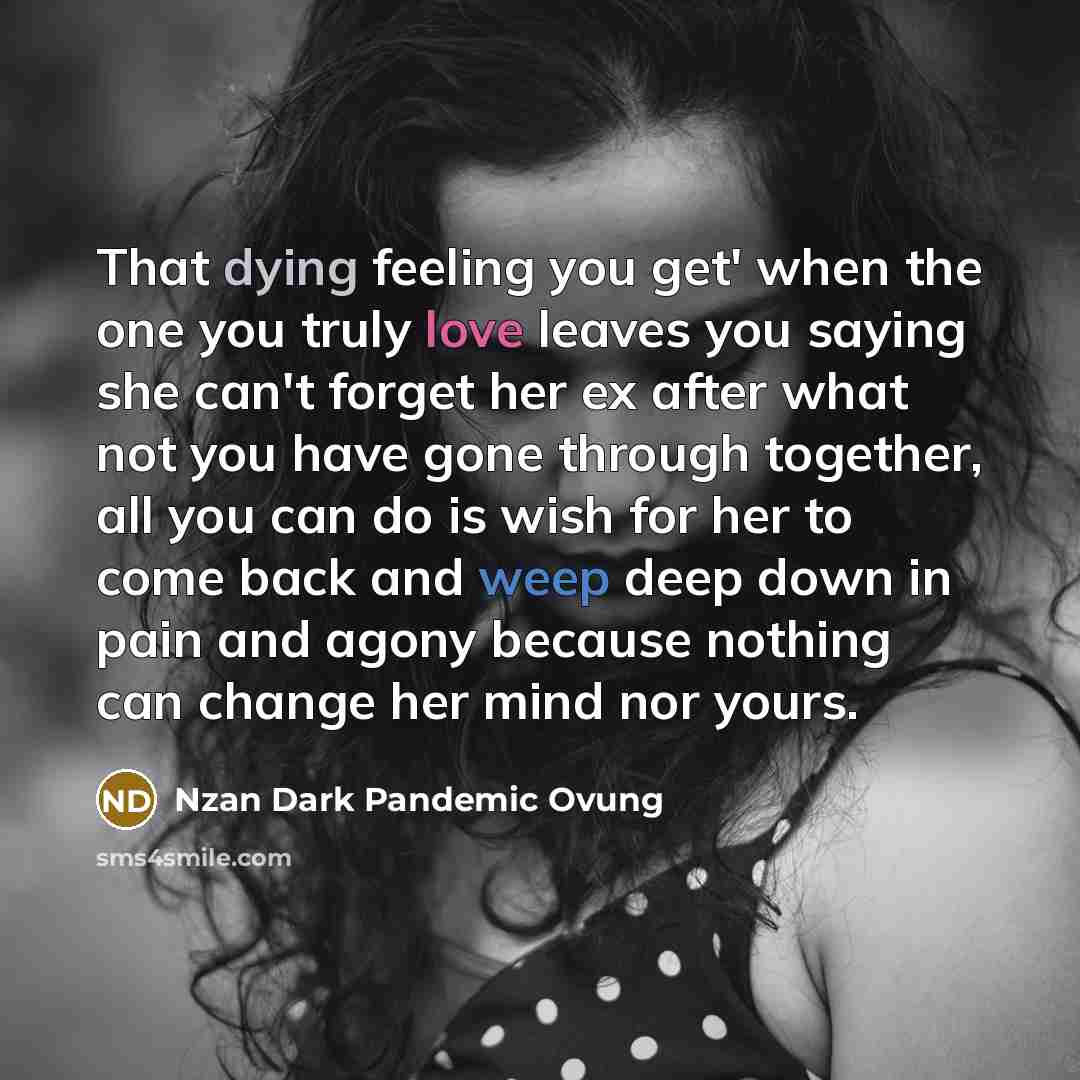 “That dying feeling you get' when the one you truly…” quote by Nzan Dark Pandemic Ovung