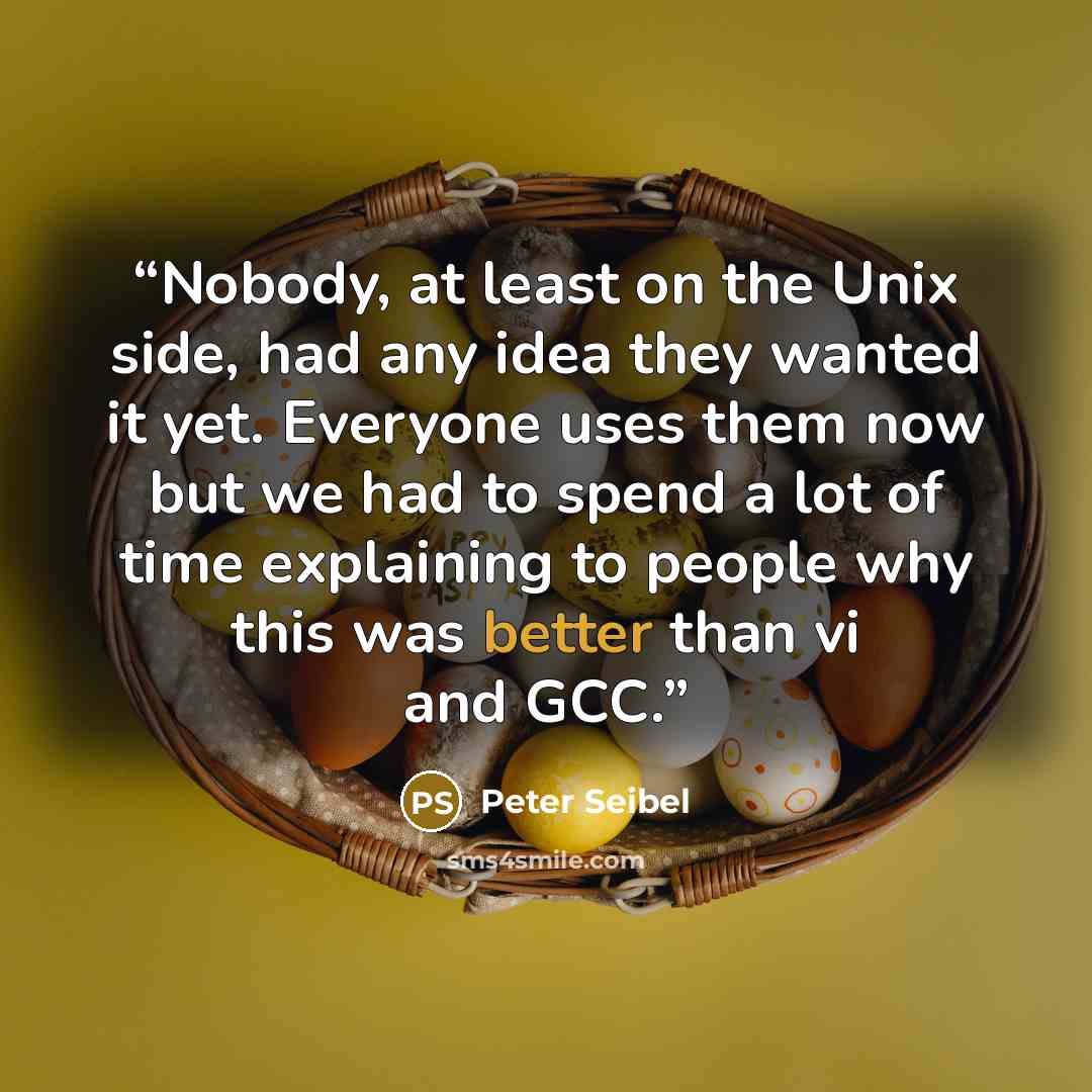 “Nobody, at least on the Unix side, had any idea they wanted it yet. Everyone uses them now but we had to spend a lot of time explaining to people why this was better than vi and GCC.” quote by Peter Seibel