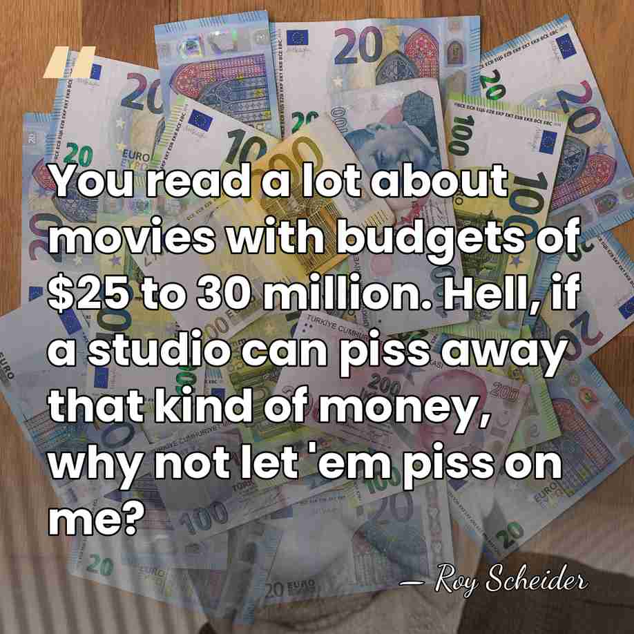 You read a lot about movies with budgets of $25 to 30&hellip; - Roy Scheider