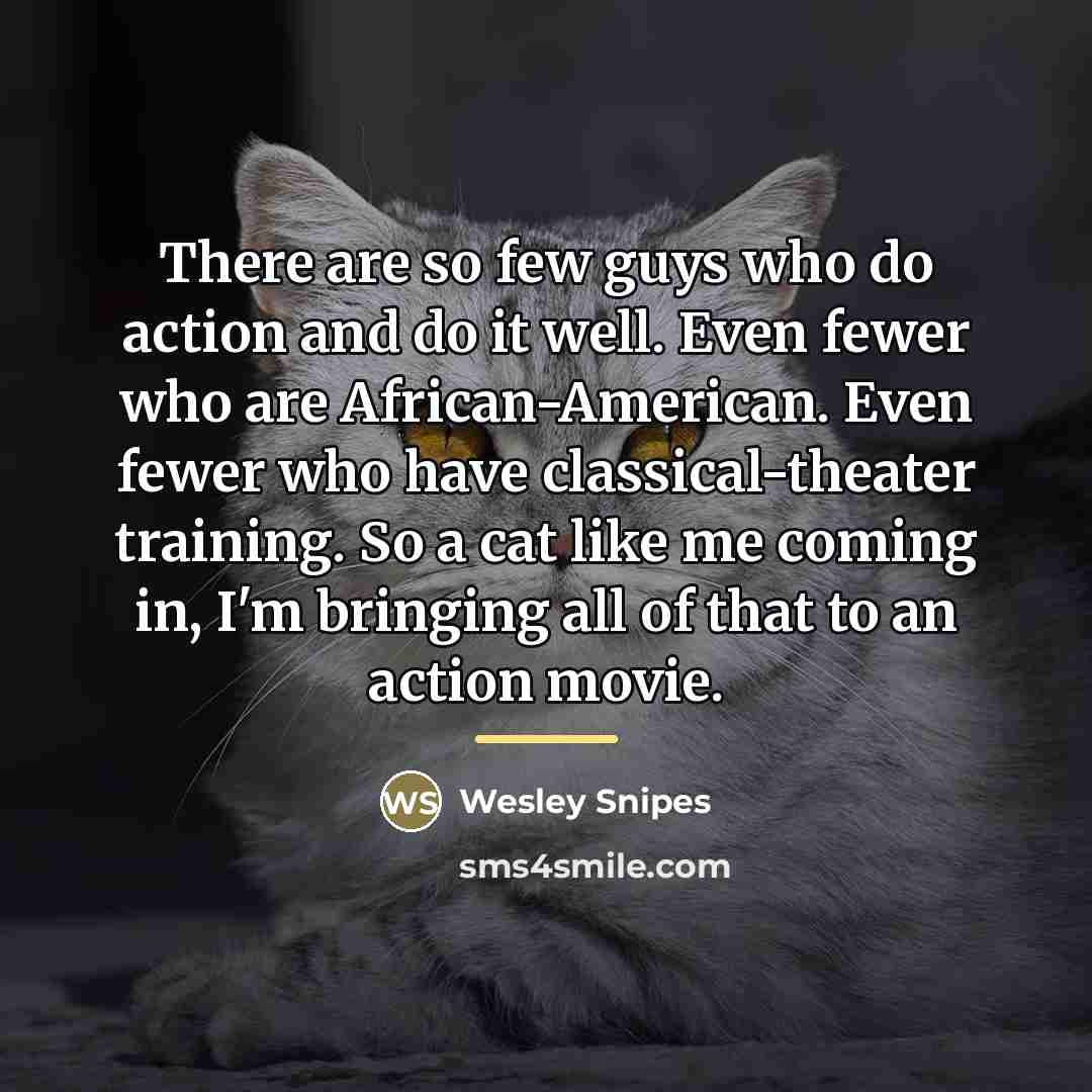 “There are so few guys who do action and do…” quote by Wesley Snipes
