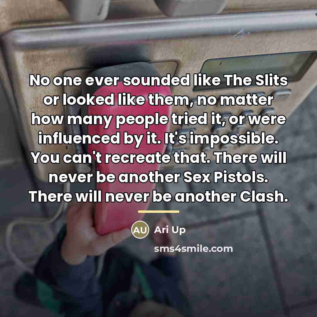 “No one ever sounded like The Slits or looked like…” quote by Ari Up