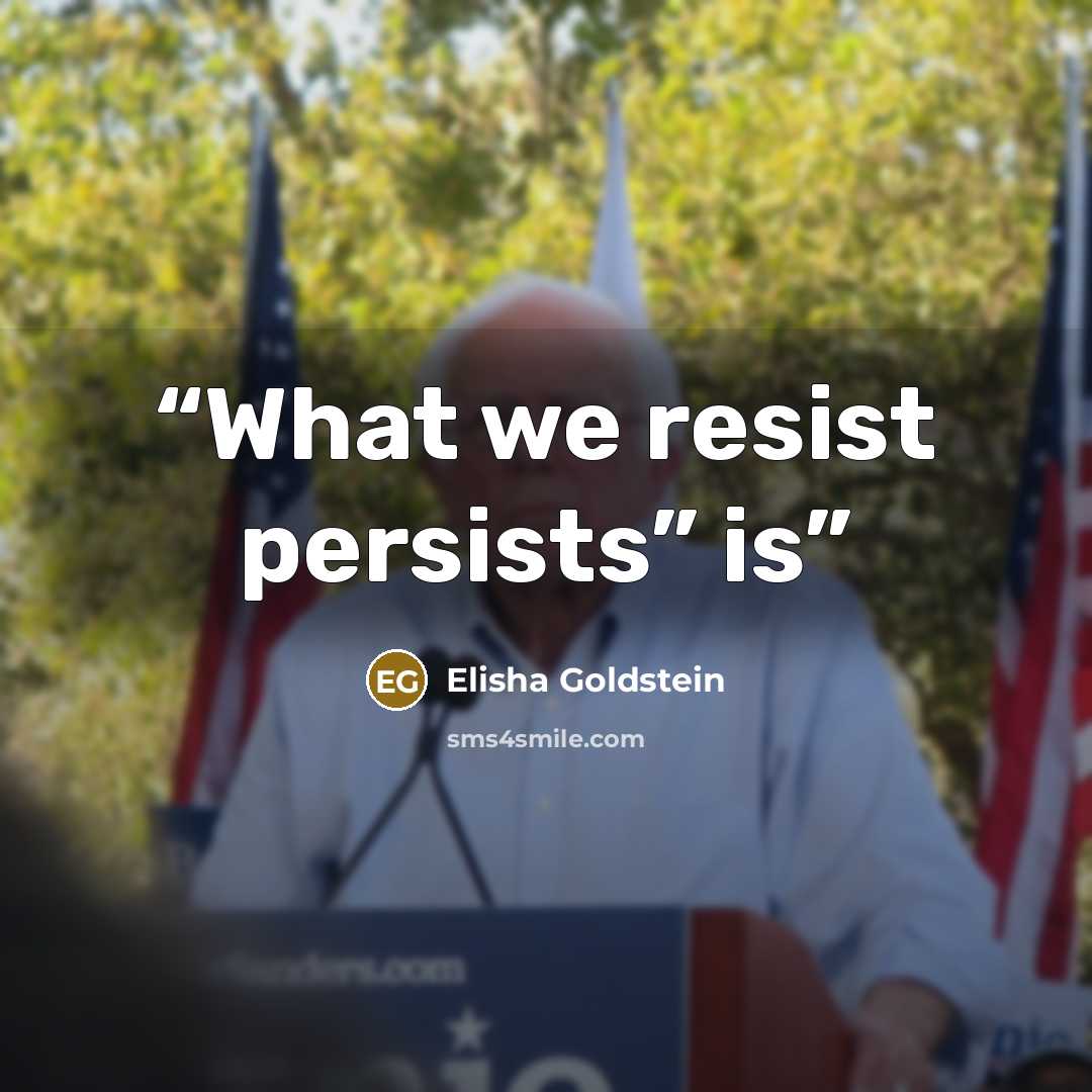 “What we resist persists” is” quote by Elisha Goldstein
