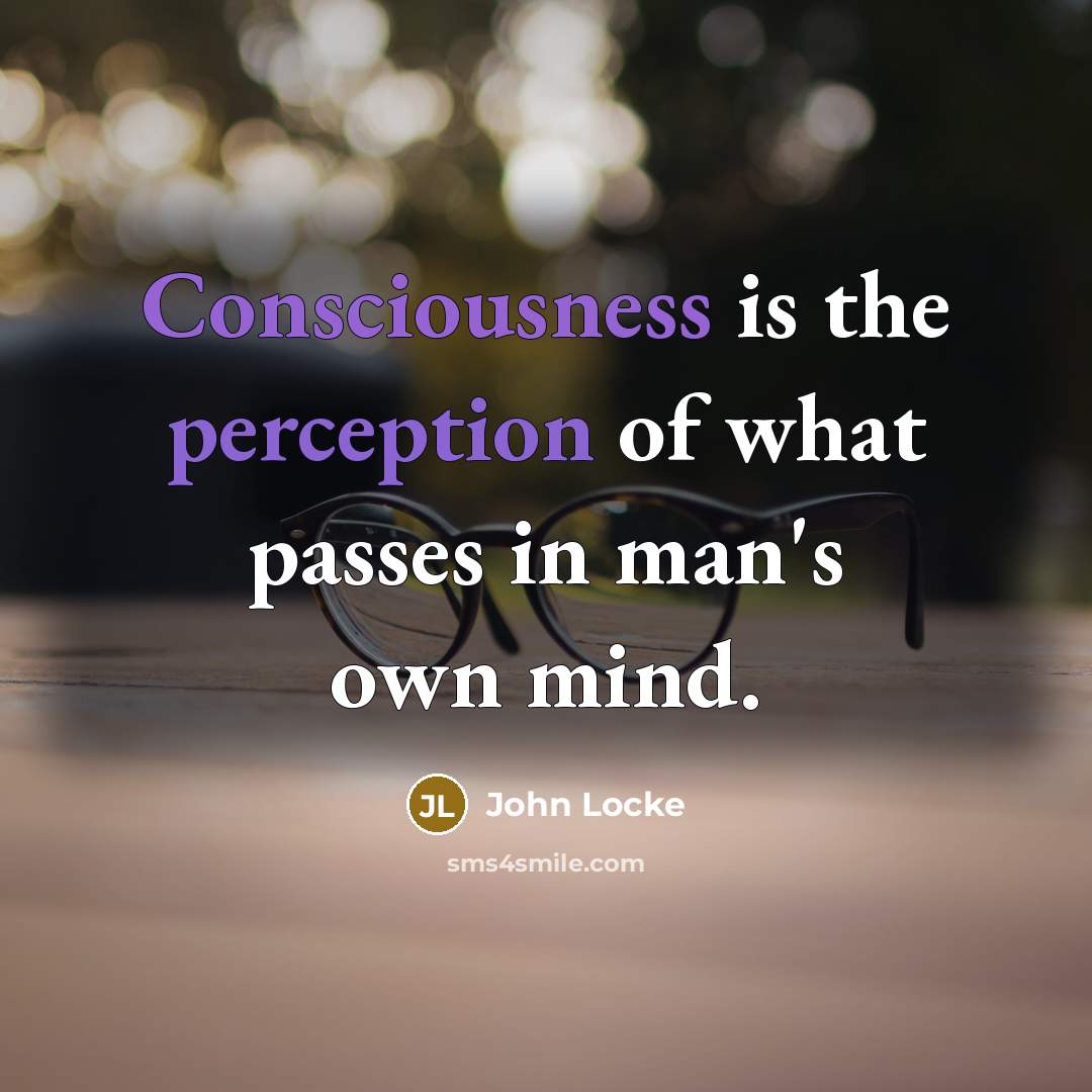 “Consciousness is the perception of what passes in man's own…” quote by John Locke