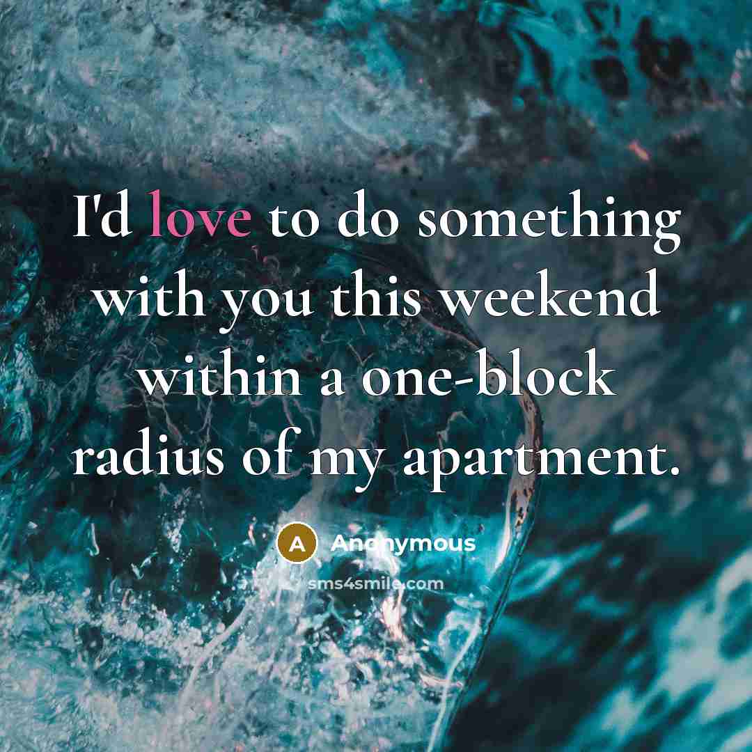 “I'd love to do something with you this weekend within…” quote by Anonymous