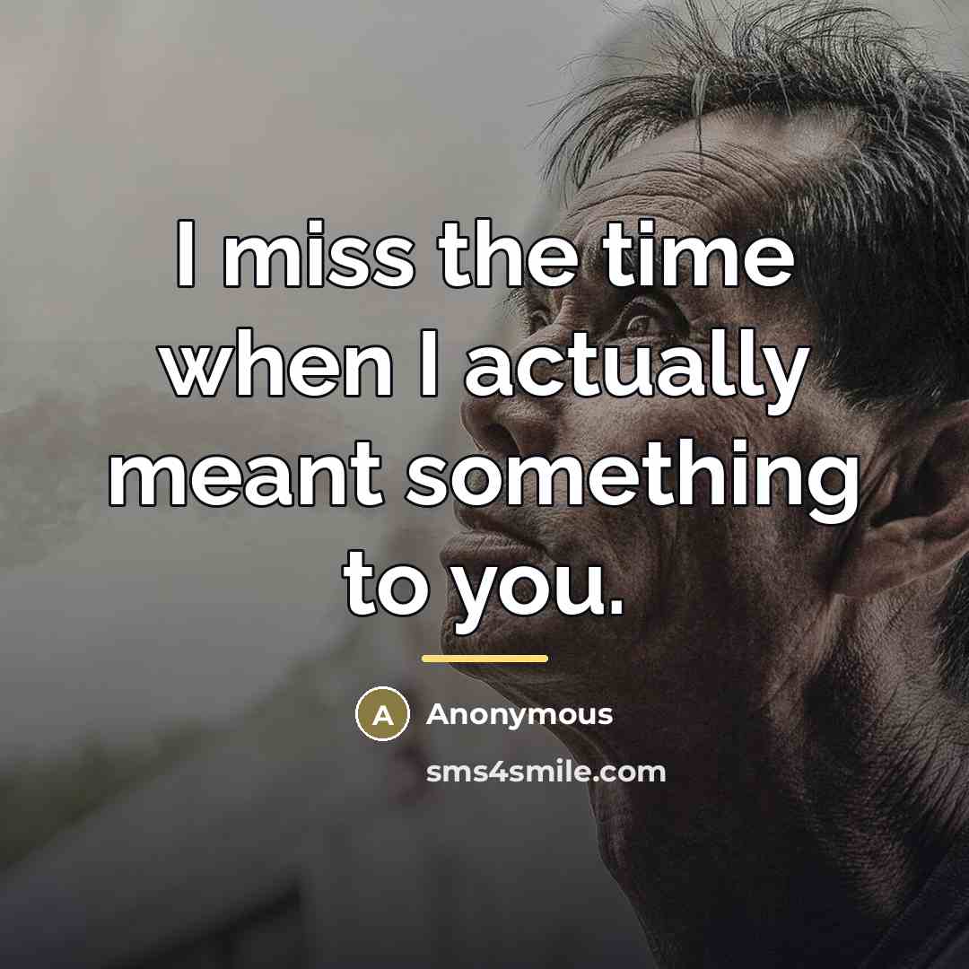 “I miss the time when I actually meant something to…” quote by Anonymous