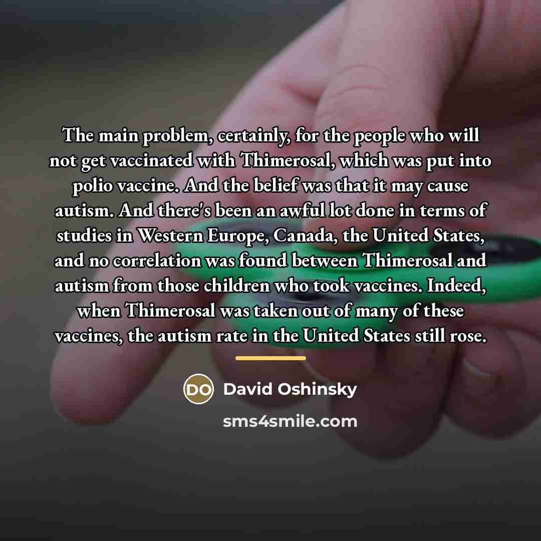 “The main problem, certainly, for the people who will not…” quote by David Oshinsky