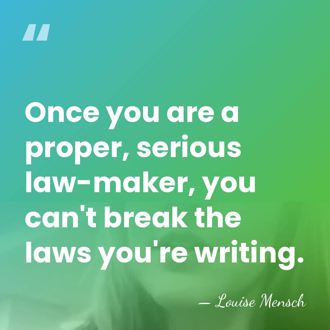 Once you are a proper, serious law-maker, you can't break the laws&hellip; - Louise Mensch
