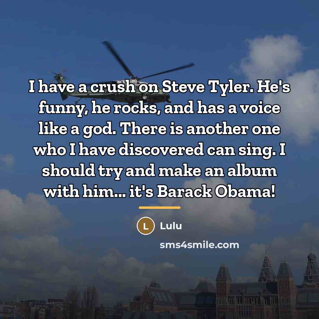 “I have a crush on Steve Tyler. He's funny, he…” quote by Lulu