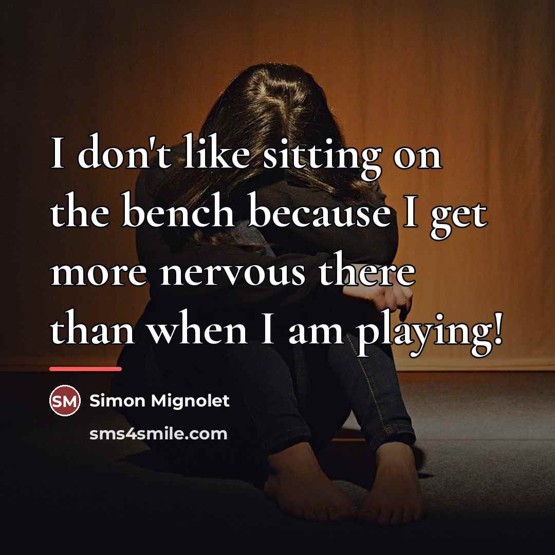 “I don't like sitting on the bench because I get…” quote by Simon Mignolet