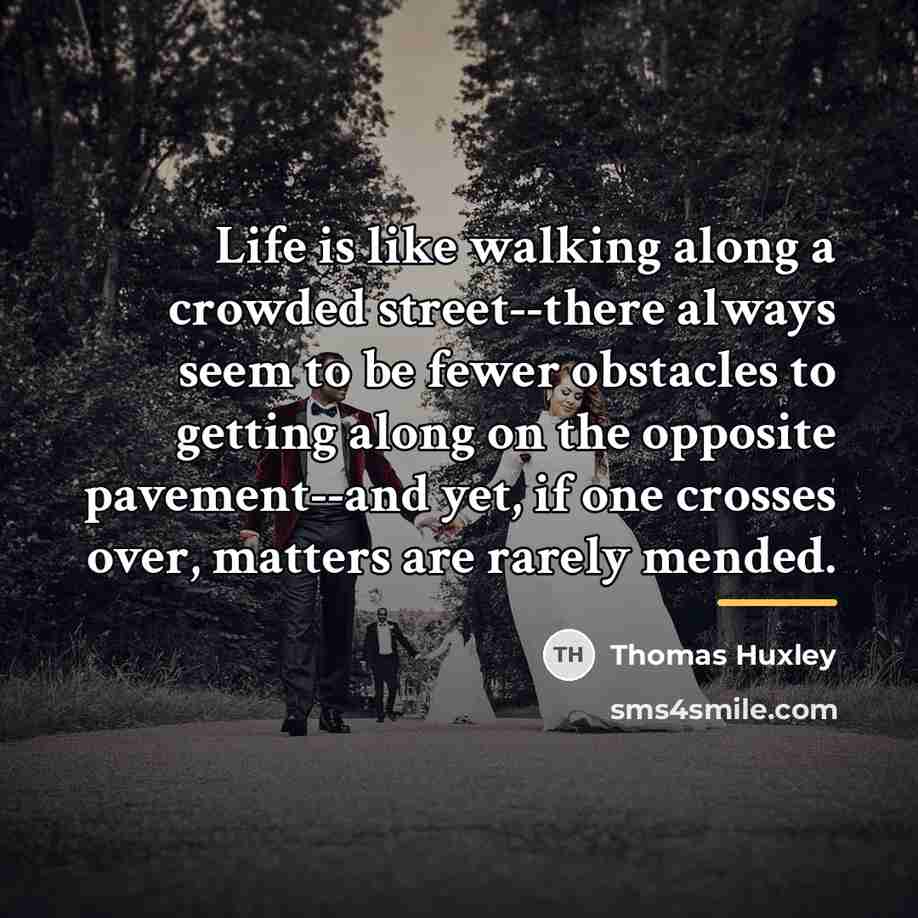 “Life is like walking along a crowded street--there always seem…” quote by Thomas Huxley
