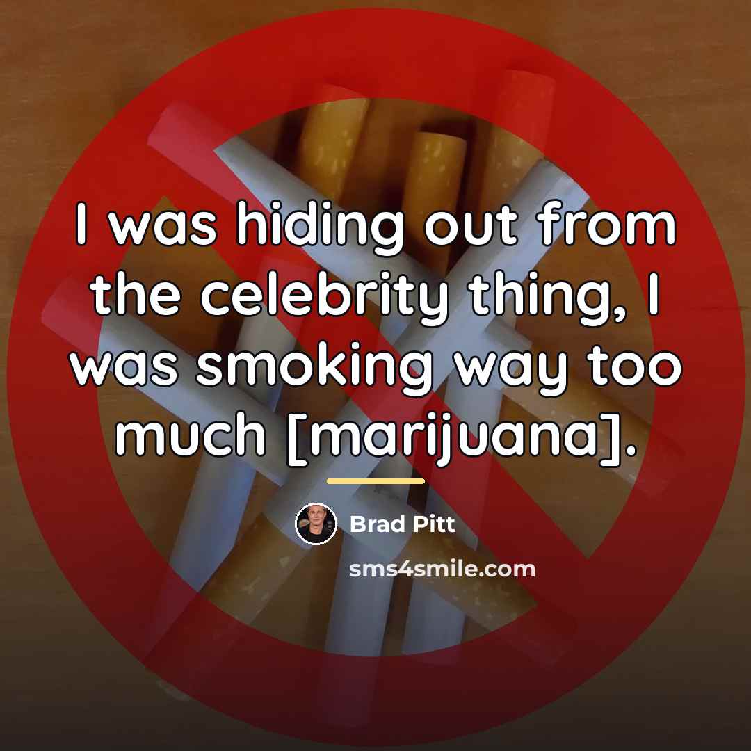“I was hiding out from the celebrity thing, I was…” quote by Brad Pitt