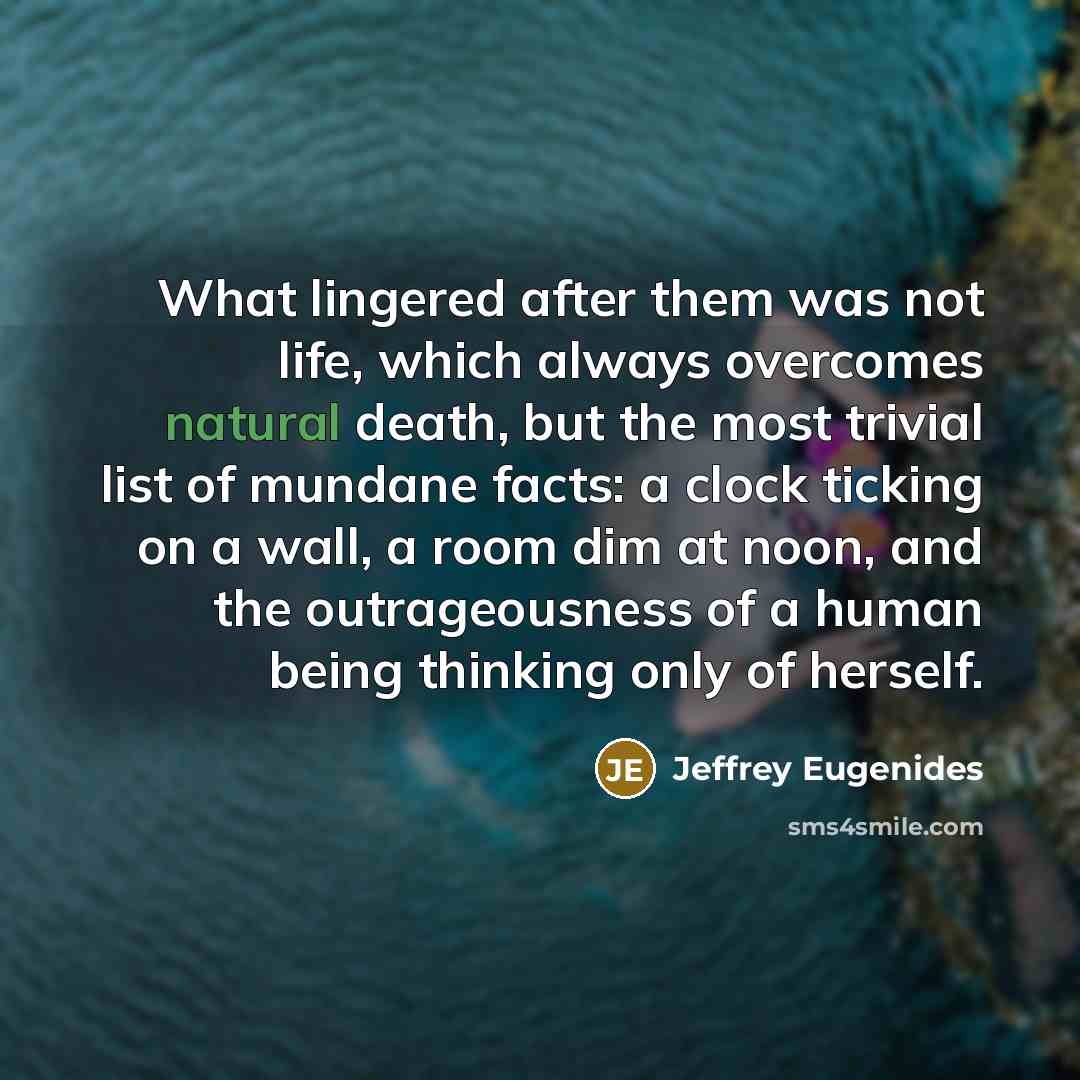 “What lingered after them was not life, which always overcomes…” quote by Jeffrey Eugenides