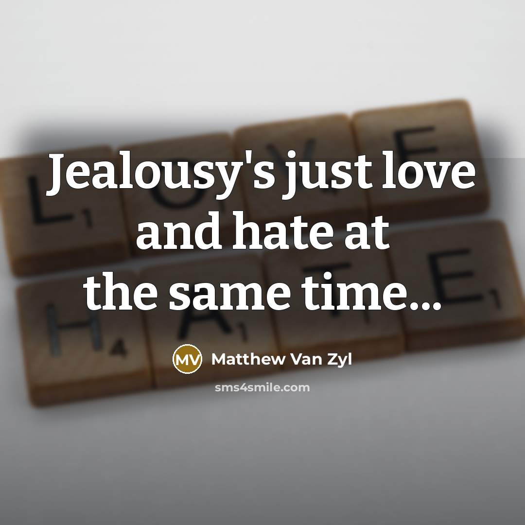 “Jealousy's just love and hate at the same time...…” quote by Matthew Van Zyl