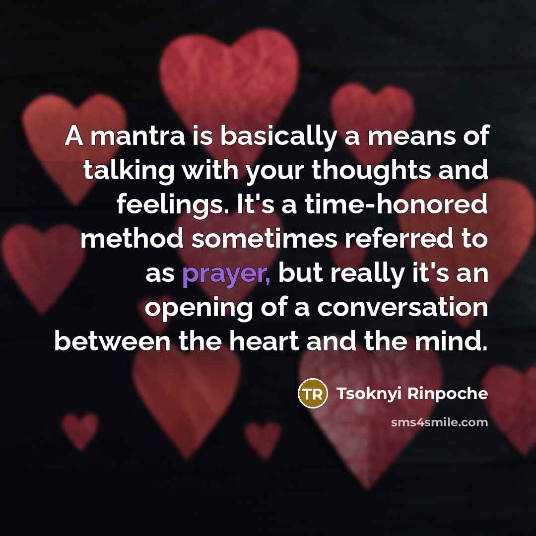 “A mantra is basically a means of talking with your…” quote by Tsoknyi Rinpoche