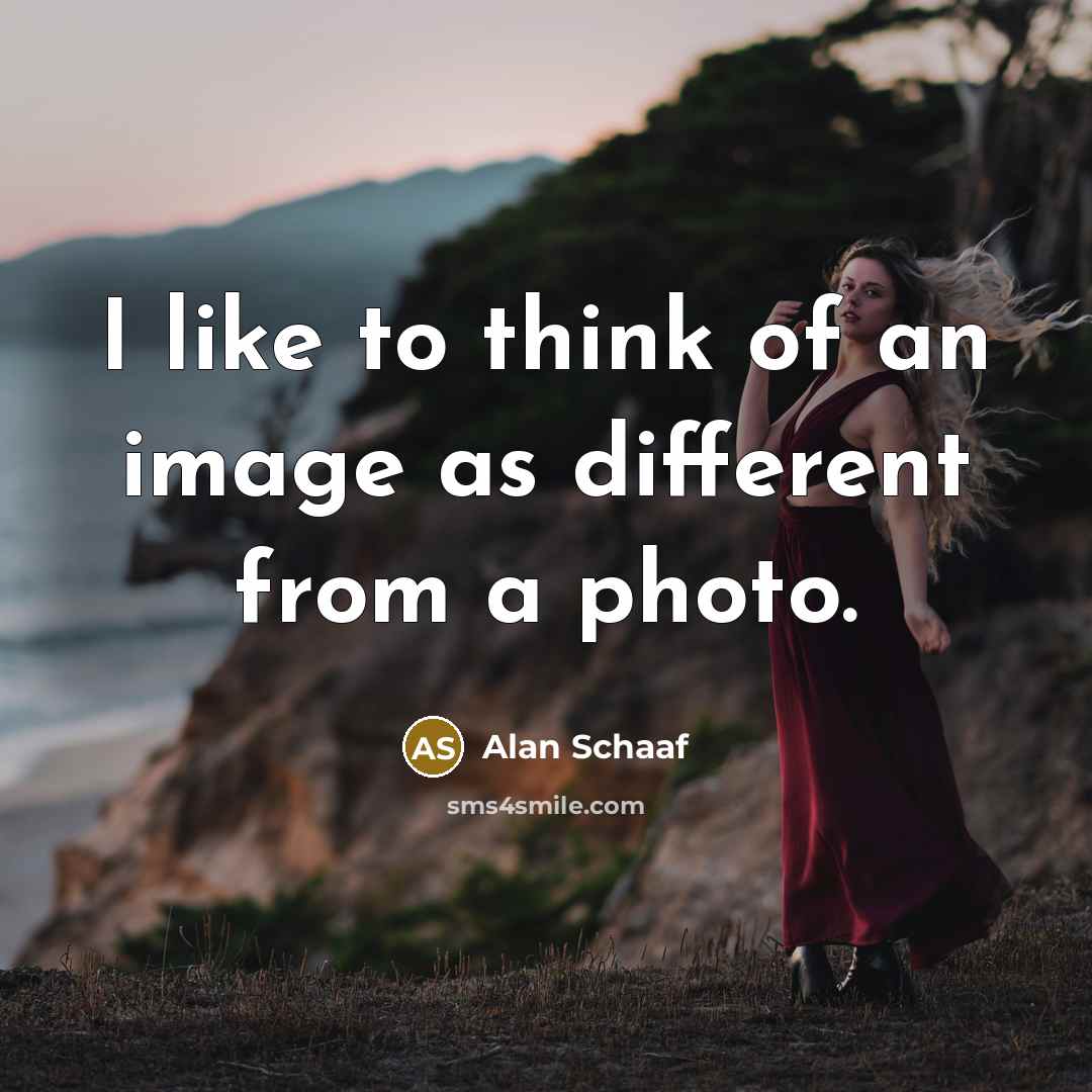 “I like to think of an image as different from…” quote by Alan Schaaf