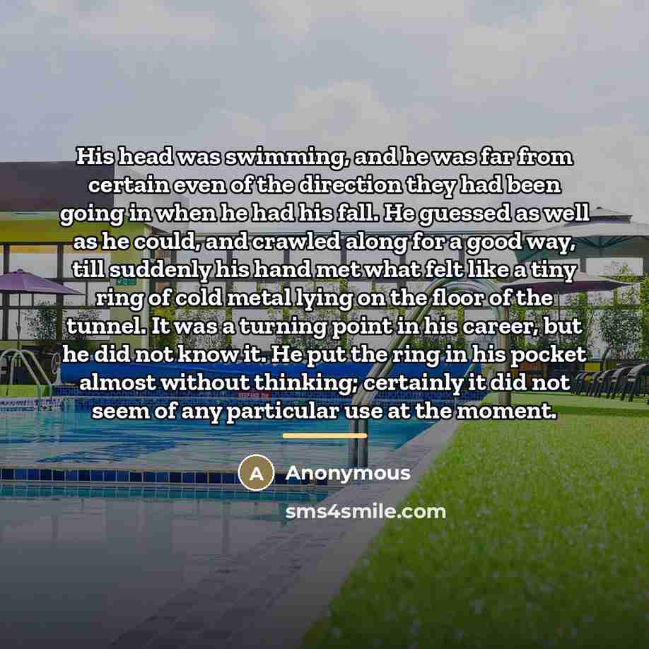 “His head was swimming, and he was far from certain…” quote by Anonymous