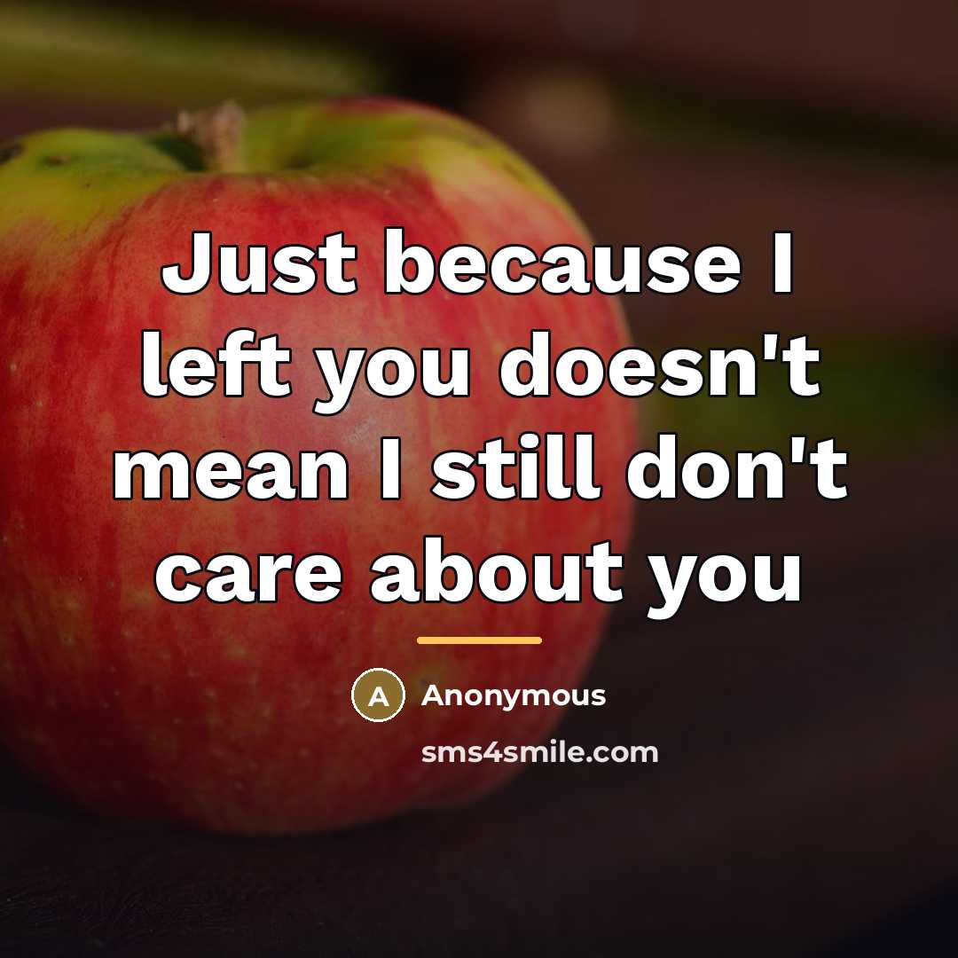 “Just because I left you doesn't mean I still don't…” quote by Anonymous