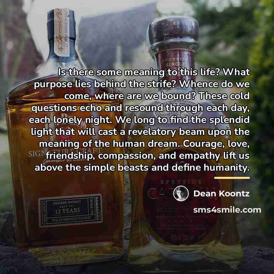 “Is there some meaning to this life? What purpose lies…” quote by Dean Koontz