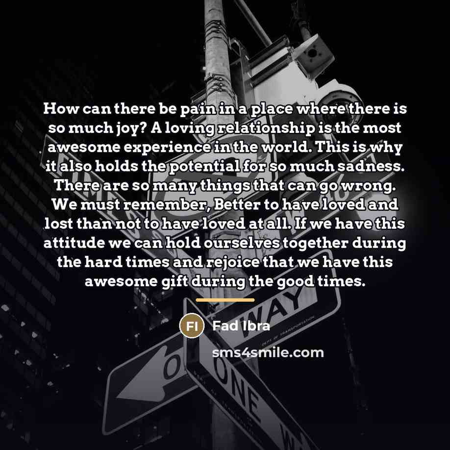 “How can there be pain in a place where there…” quote by Fad Ibra