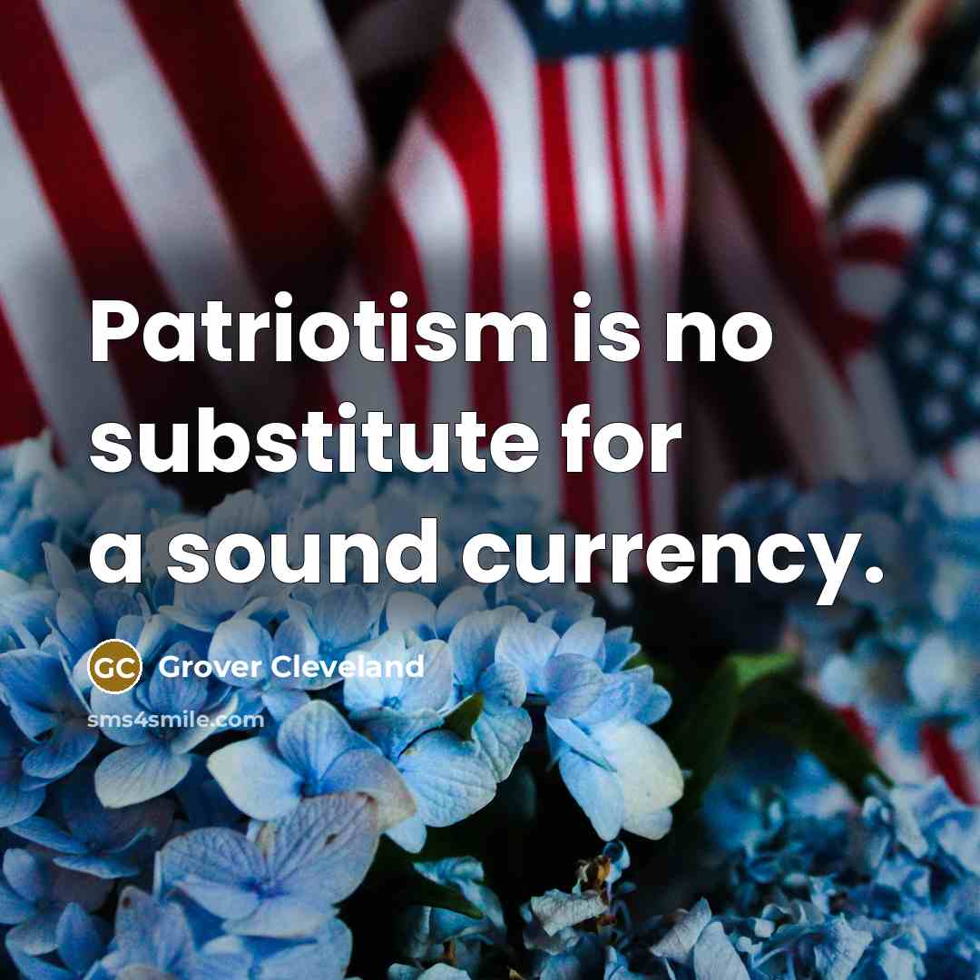 “Patriotism is no substitute for a sound currency.…” quote by Grover Cleveland
