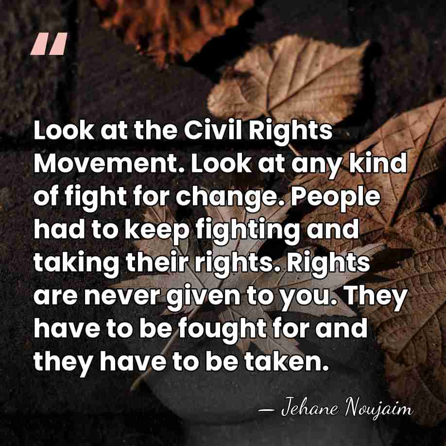 Look at the Civil Rights Movement. Look at any kind of fight&hellip; - Jehane Noujaim