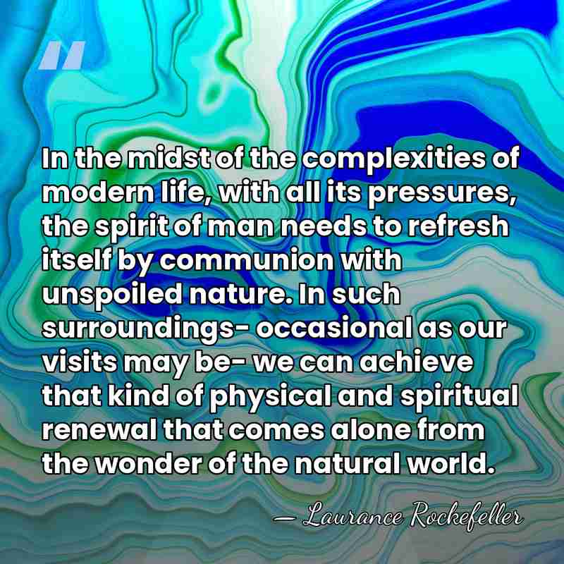In the midst of the complexities of modern life, with all its&hellip; - Laurance Rockefeller