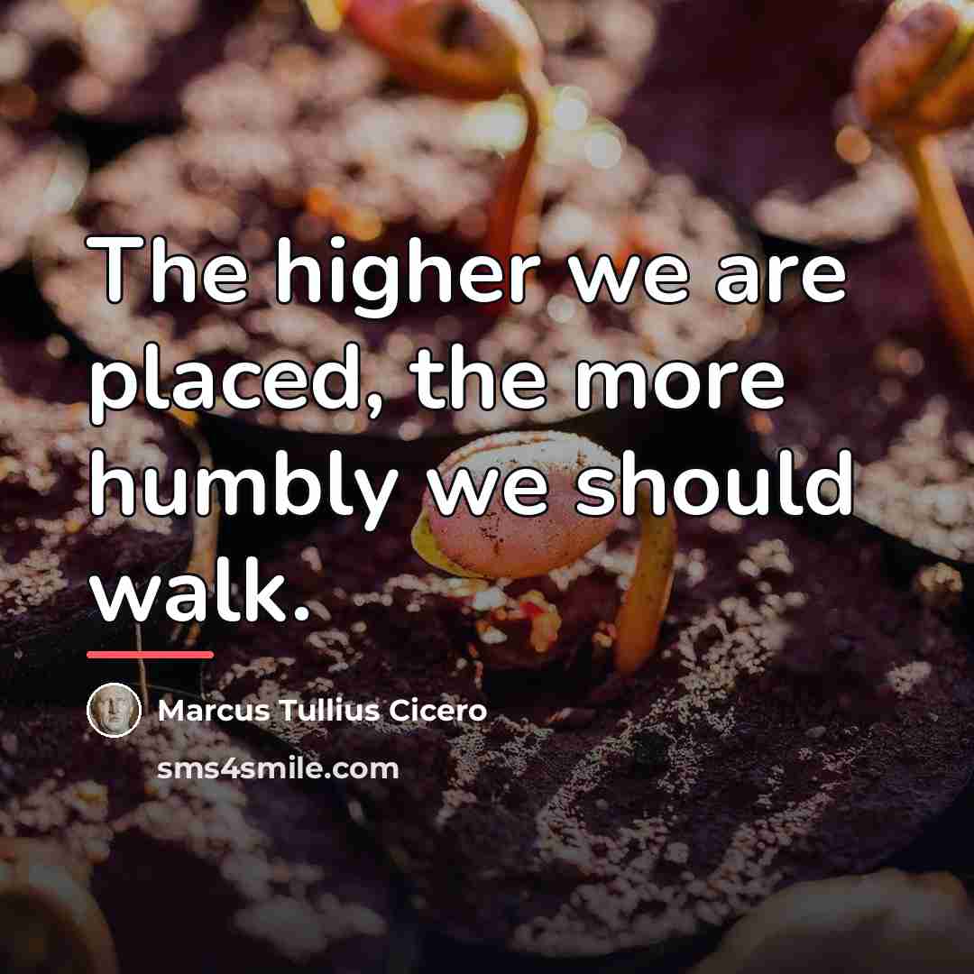 “The higher we are placed, the more humbly we should…” quote by Marcus Tullius Cicero
