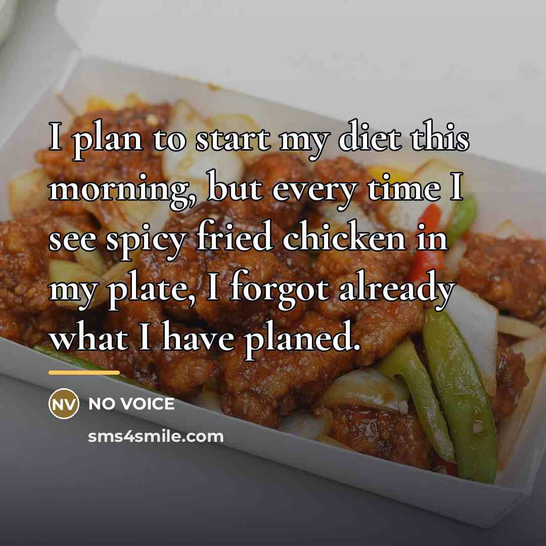 “I plan to start my diet this morning, but every…” quote by NO VOICE