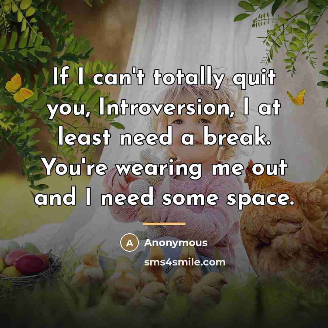 “If I can't totally quit you, Introversion, I at least…” quote by Anonymous