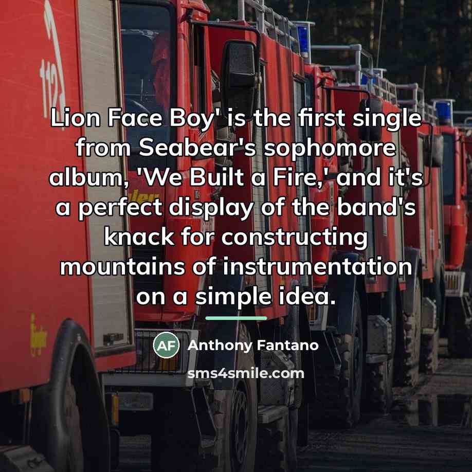 “Lion Face Boy' is the first single from Seabear's sophomore…” quote by Anthony Fantano