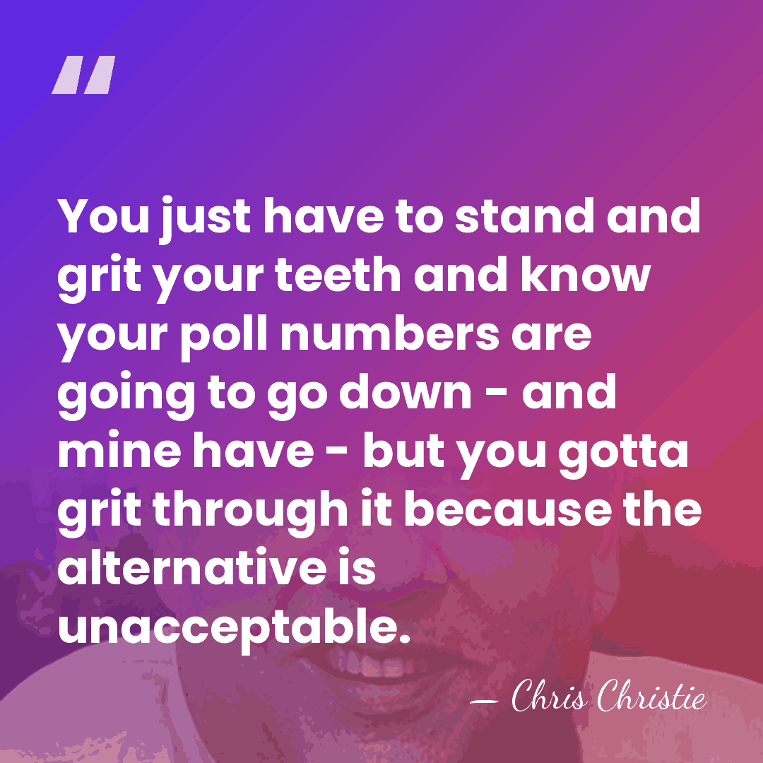 You just have to stand and grit your teeth and know your&hellip; - Chris Christie