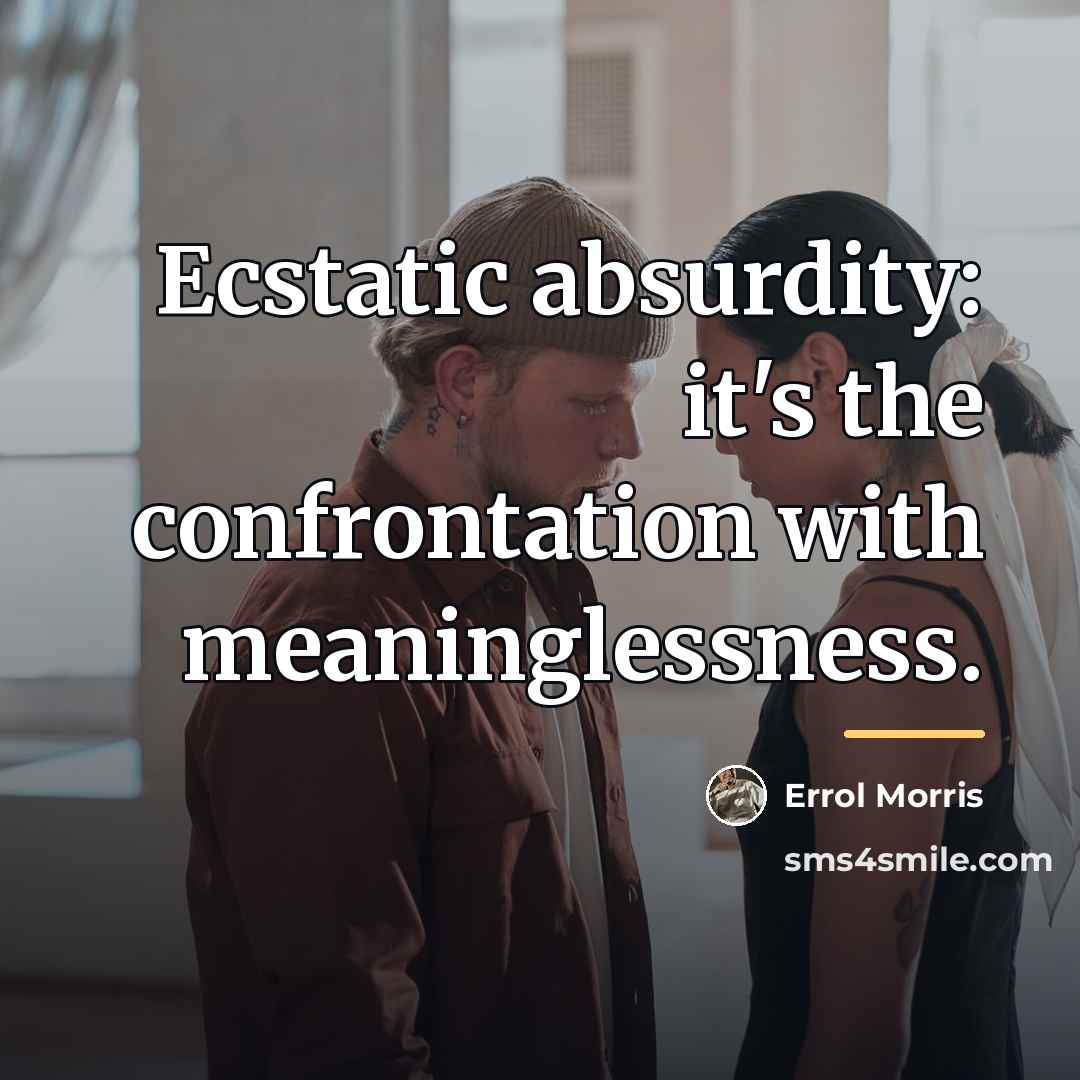 “Ecstatic absurdity: it's the confrontation with meaninglessness.…” quote by Errol Morris
