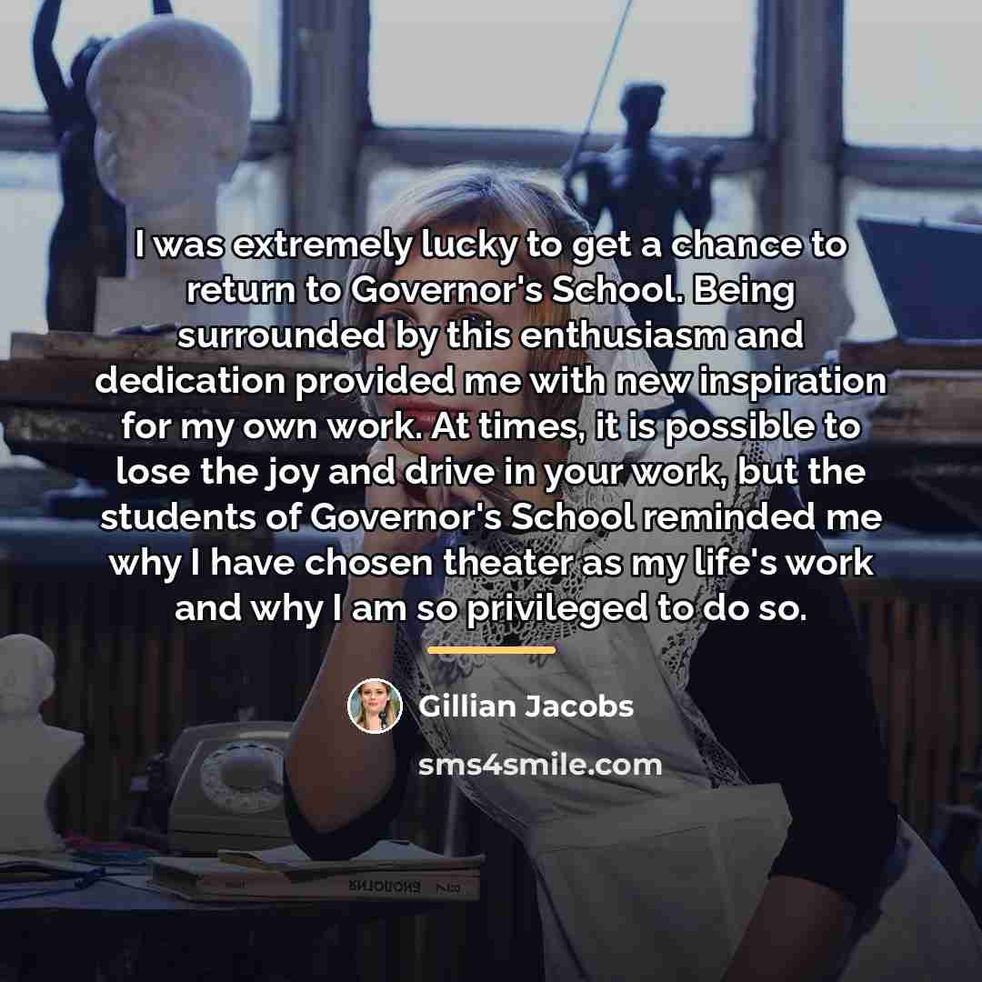 “I was extremely lucky to get a chance to return…” quote by Gillian Jacobs