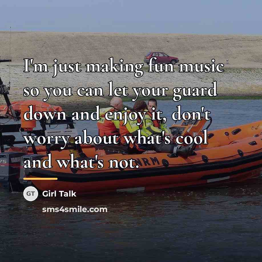 “I'm just making fun music so you can let your…” quote by Girl Talk